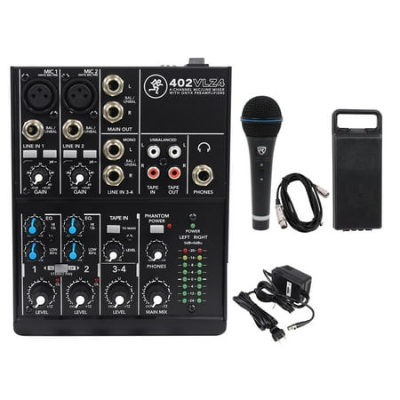 Mackie 402VLZ4 4-channel Compact Mixer w/ 2 ONYX Preamps+Microphone+XLR Cable
