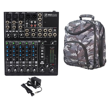 Mackie 802VLZ4 8-channel Compact Analog Mixer w/ 3 ONYX Preamps+CAMOPACK Case