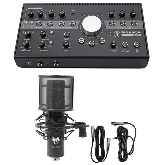 Mackie Big Knob Studio + Plus 4x3 Studio Monitor Controller Interface+Mic+Mount