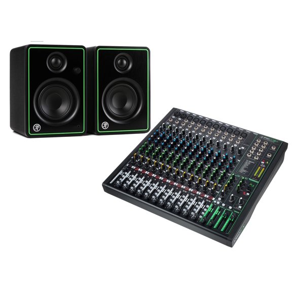 Mackie Bundle with CR3-XBT - Bluetooth Studio Monitor - Pair + ProFX16v3 16-channel Mixer with USB and Effects
