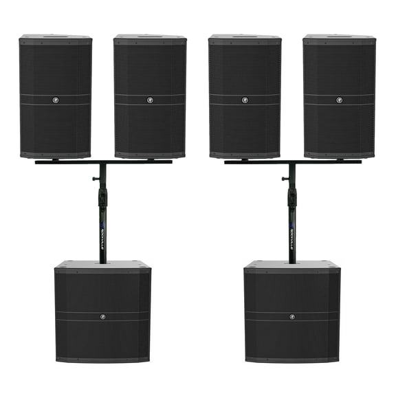 Mackie DJ Package 4) DRM212-P 12" Passive Speakers+Air Assist Mounts+2) 18" Subs