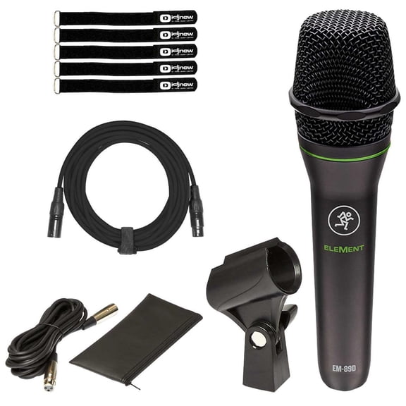 Mackie EM-89D EleMent Series Dynamic Vocal Microphone with Cable Package