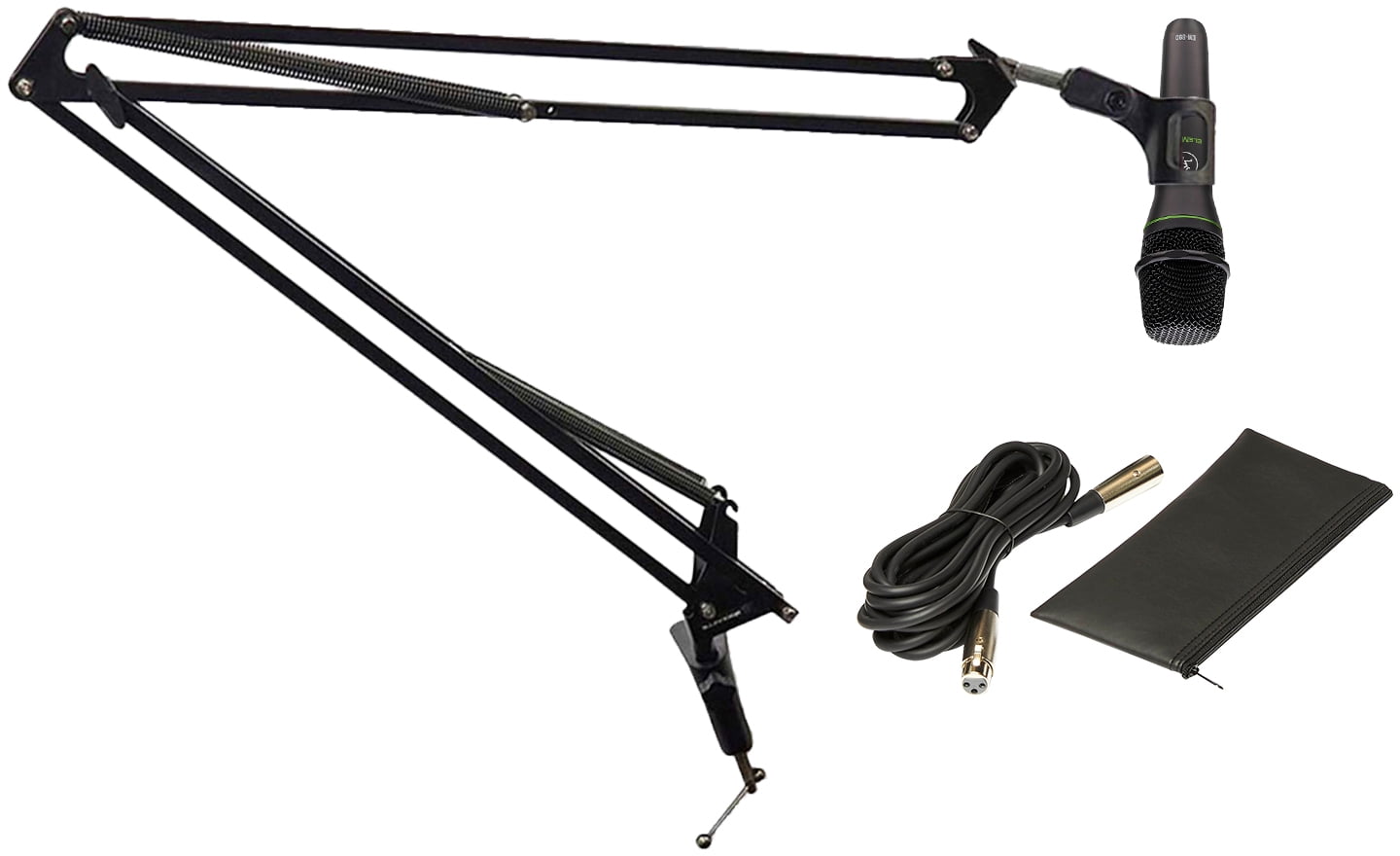 Mackie EM-89D Studio Recording Dynamic Mic+Mic Cable+40" Boom Arm