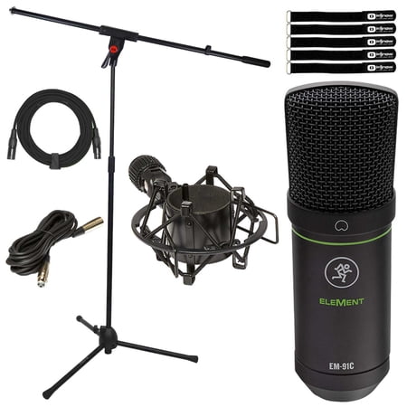 Mackie EM-91C EleMent Series Large-Diaphragm Condenser Microphone with Microphone Boom Stand Package