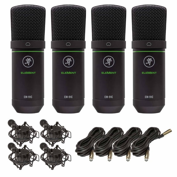 Mackie EM-91C EleMent Series Large-Diaphragm Condenser Microphones 4 Package