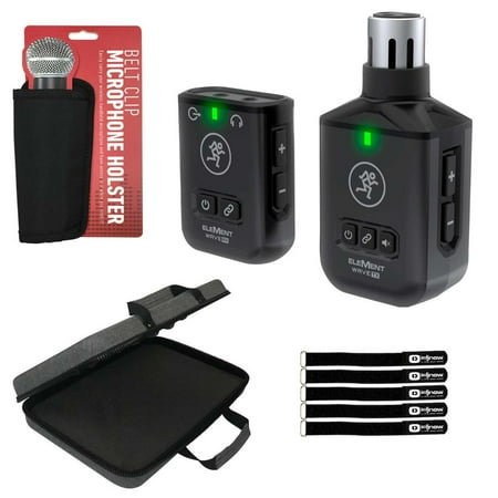 Mackie EleMent Wave XLR Wireless Handheld Microphone System with Belt Clip Microphone Holster Package