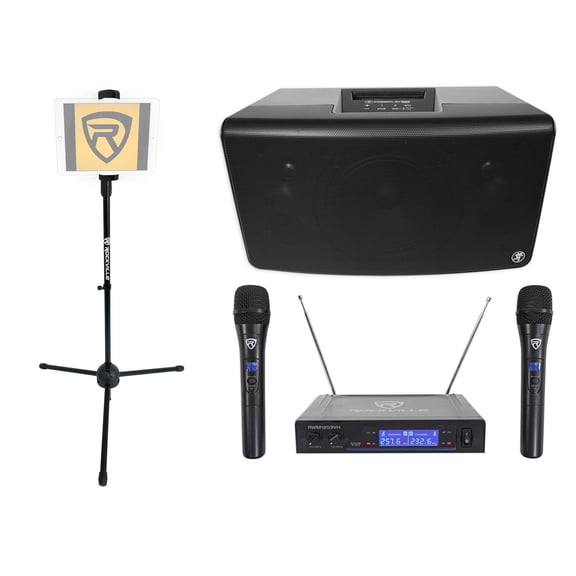Mackie FreePlay LIVE 6" Bluetooth Karaoke Machine System+Stand+(2) Wireless Mics