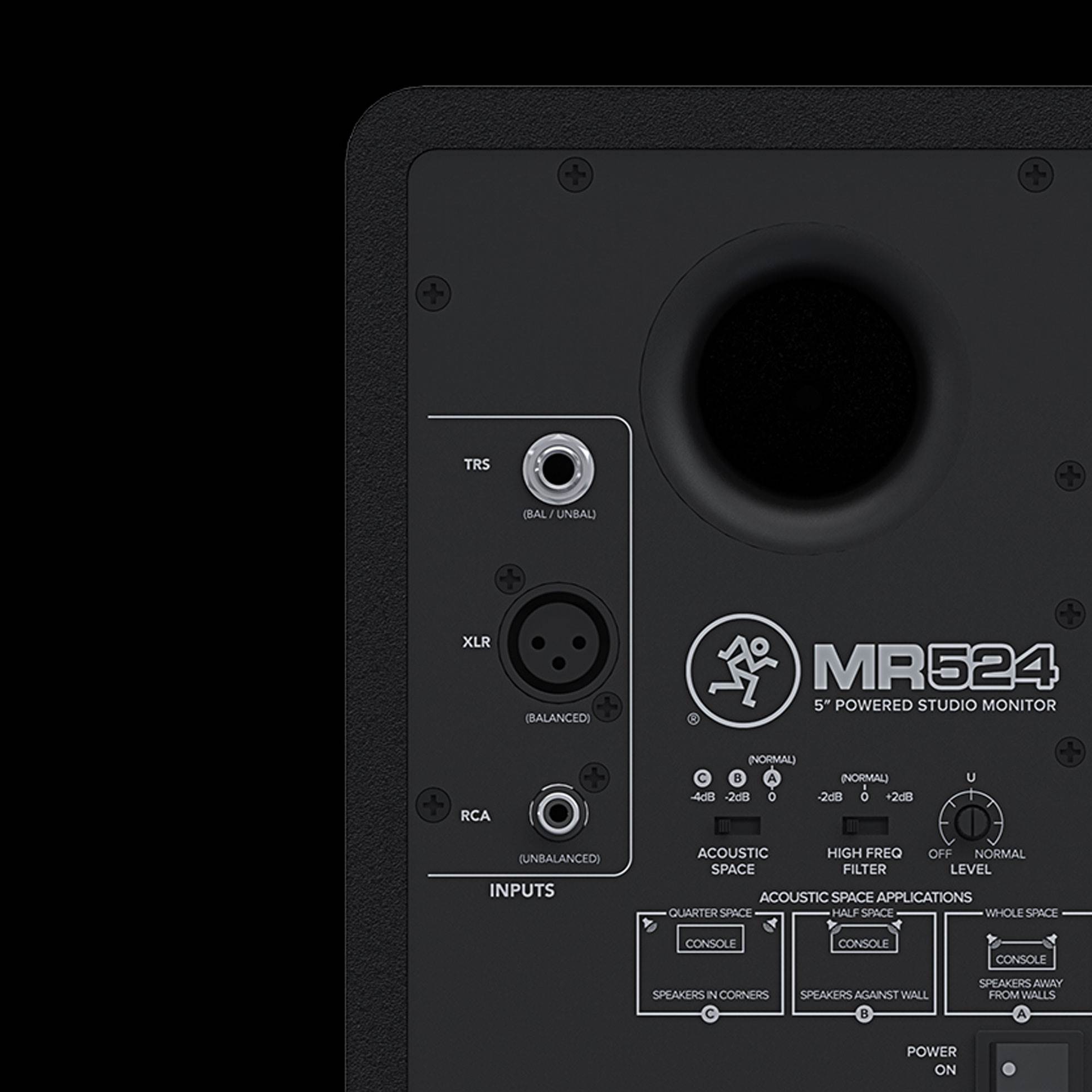 Mackie MR524 Acoustic Design 5 Inch 50 Watt Mixing Powered Studio Monitor, Black - image 1 of 5