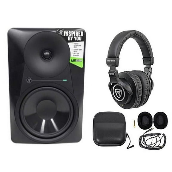 Mackie MR824 8 85w Powered Studio Monitor Class A/B Bi-Amp Speaker+Headphones