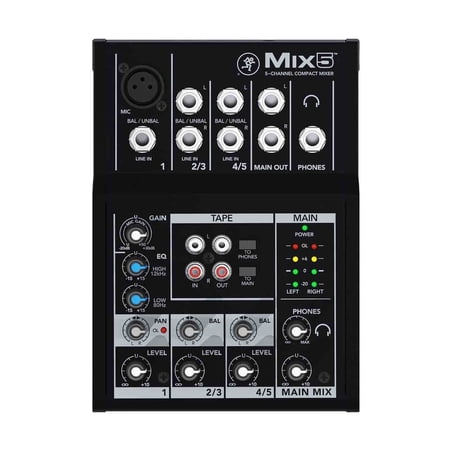 Mackie Mix5 5-Channel Compact Mixer With 2 Stereo 1/4" Line Inputs