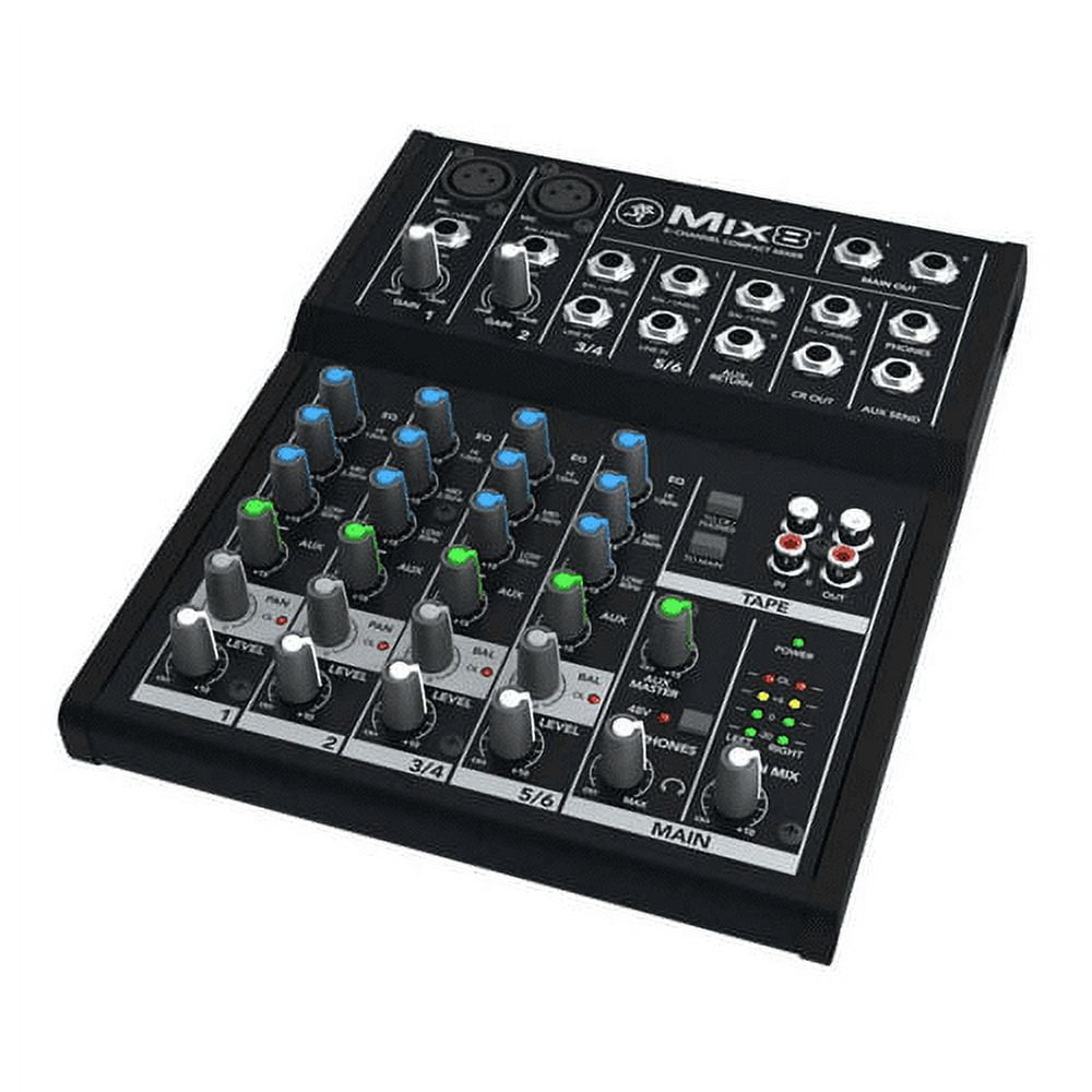 Mackie Mix8 Durable Recording Studio 8 Channel Compact Mixer with 3 Band EQ
