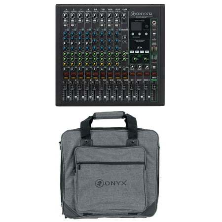 Mackie ONYX12 12-Channel Analog Mixer w/USB/3-Band EQ/Bluetooth+Carry Bag