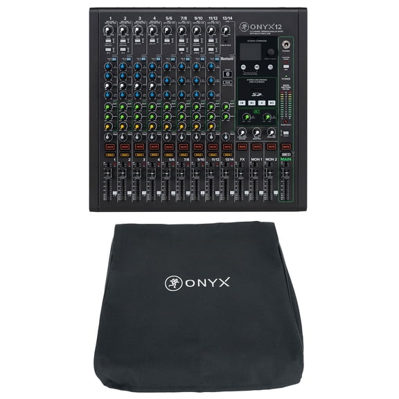 Mackie ONYX12 12-Channel Analog Mixer w/USB/3-Band EQ/Bluetooth+Dust Cover
