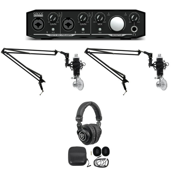 Mackie Onyx Producer ASMR Recording Streaming Kit Interface+(2) Mics+Headphones