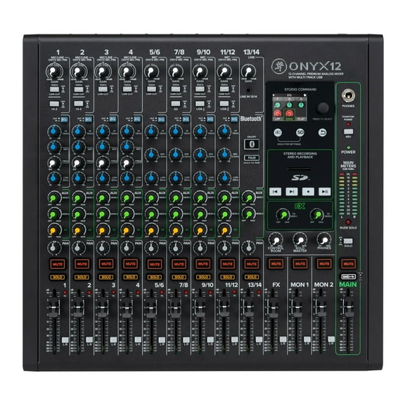 Mackie Onyx12 12-Channel Premium Analog Mixer with Multi-Track USB