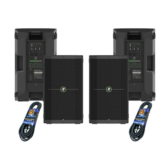 Mackie Pair Thump210XT 1400W 10" Bluetooth Powered Speaker & 2 XLR Cables