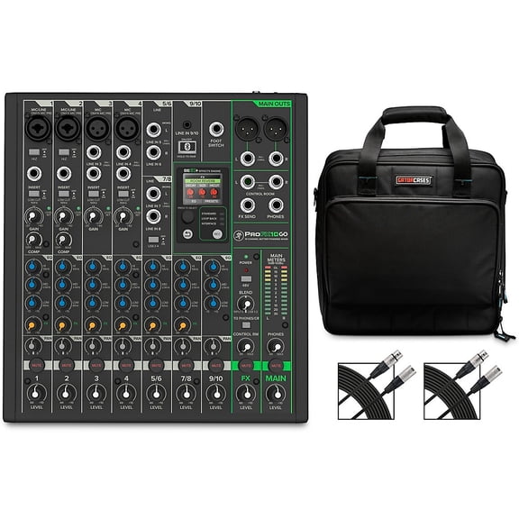 ProFX10GO Battery-Powered Mixer Bundle with Gator Bag and Cables