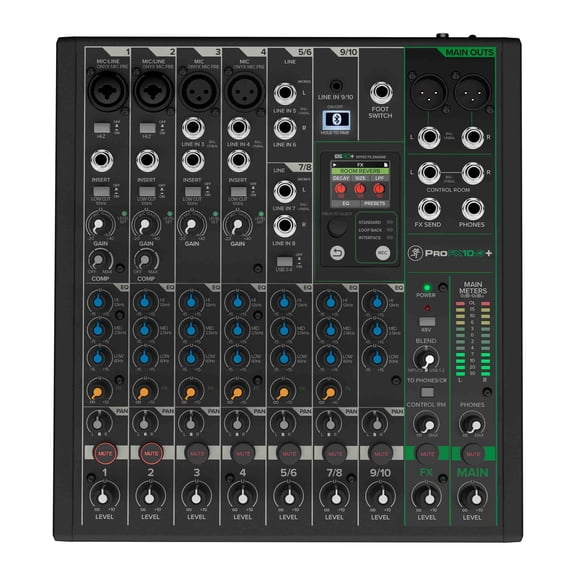 Mackie ProFX10v3+, 10-Channel Analog Mixer with Enhanced FX, USB Recording Modes and Bluetooth