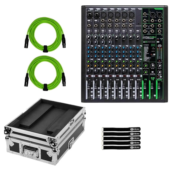Mackie ProFX12V3 12 Channel Professional Effects Mixer with Case Package