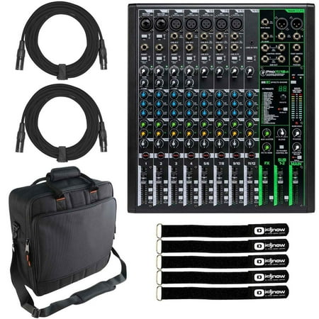 Mackie ProFX12V3 12 Channel Professional Effects Mixer with Gator Cases Gear Bag Package