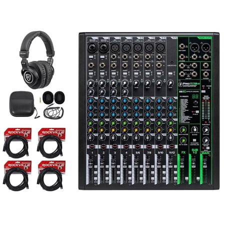 Mackie ProFX12v3 12-Channel Effects Mixer w/USB+Headphones+Cables ProFX12 v3
