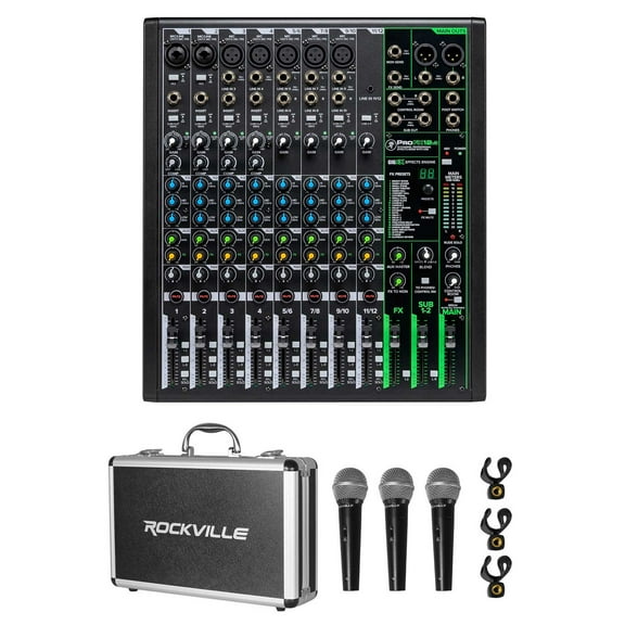 Mackie ProFX12v3 12-Channel Professional Effects Mixer w/USB+(3) Mics ProFX12 v3