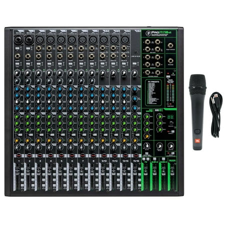 Mackie ProFX16v3 16-Channel 4-Bus Effects Mixer w/USB ProFX16 v3+JBL Microphone