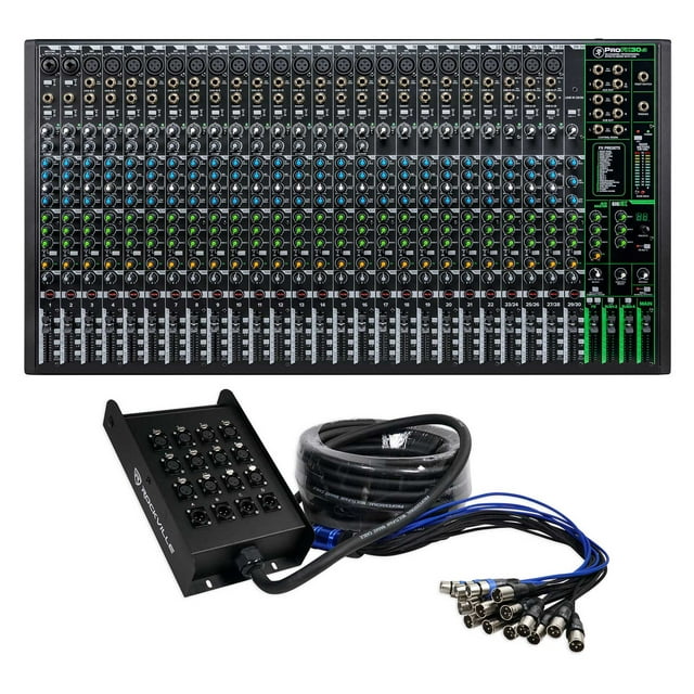 Mackie ProFX30v3 30-Channel 4-Bus Effects Mixer ProFX30 v3+50 Ft XLR Snake Cable