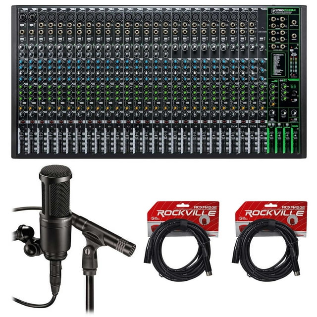 Mackie ProFX30v3 30-Channel 4-Bus Effects Mixer ProFX30 v3+AT2020+AT2021 Mics