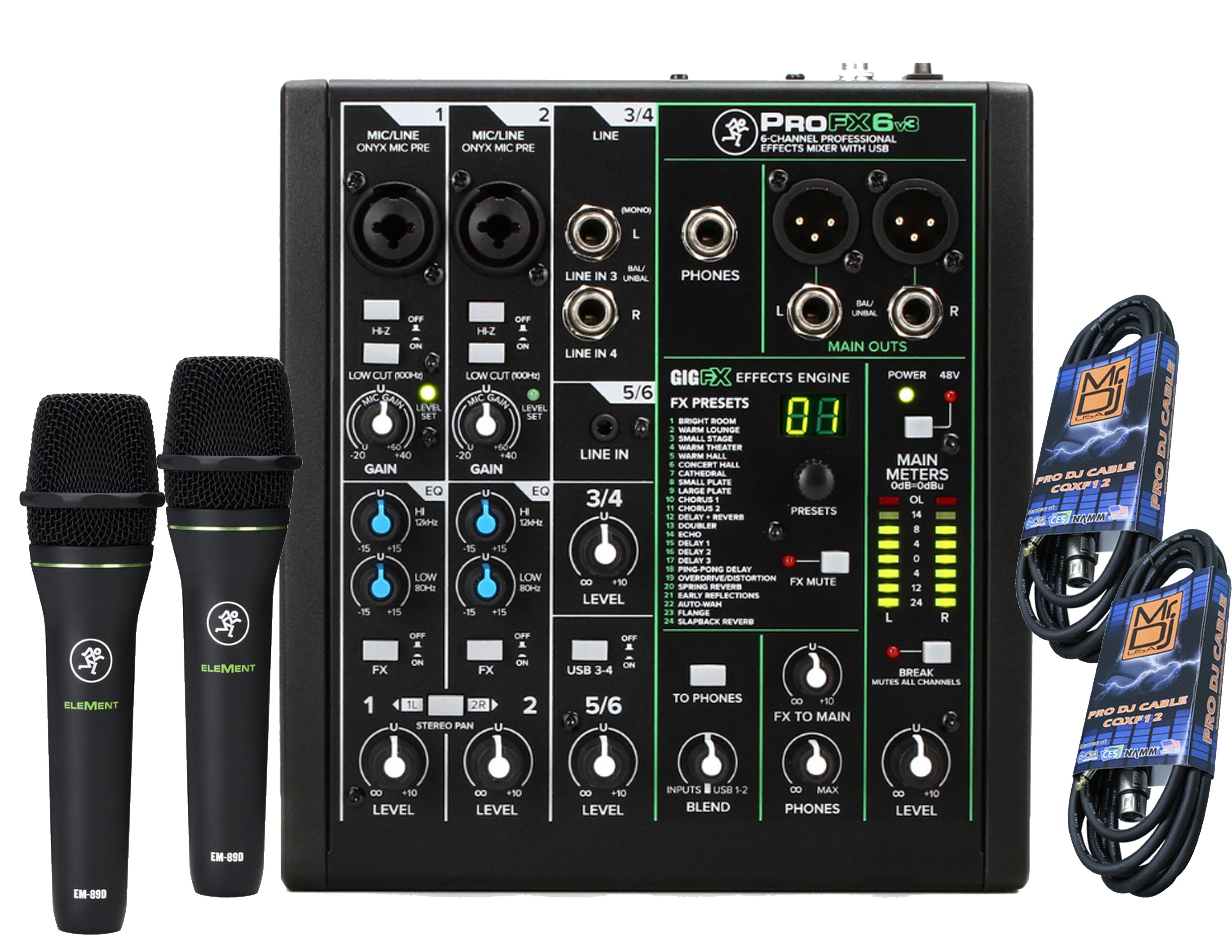 Mackie ProFX6v3 6-Channel Mixer with Built-in Effects and Mackie ProFX6v3 6-Channel Mixer with Built-in Effects and