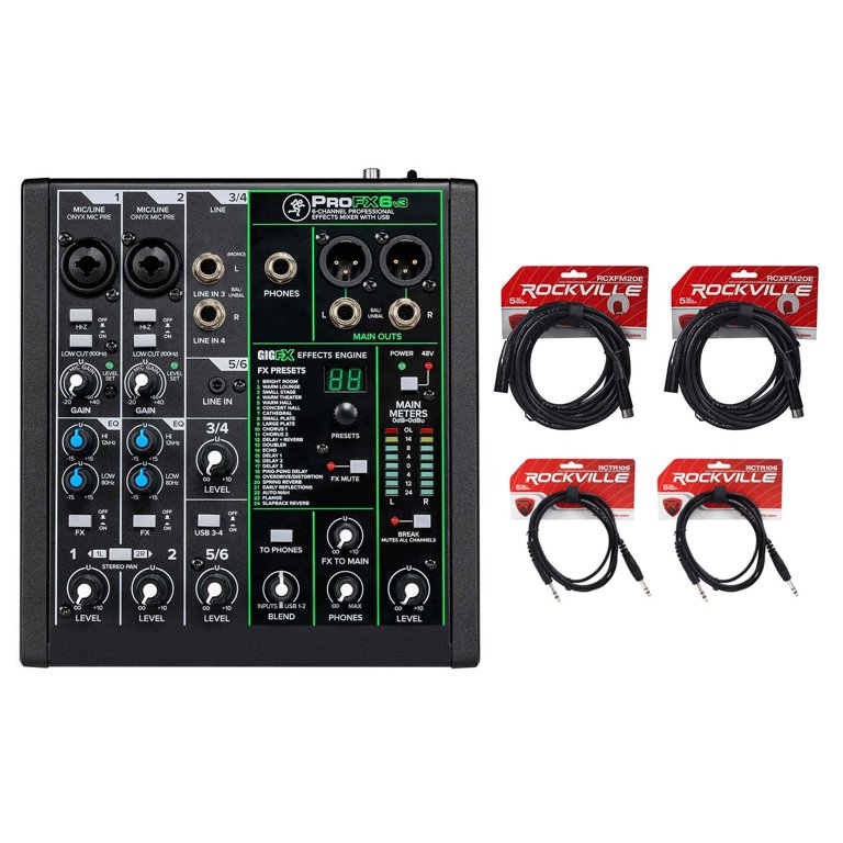 PROFX6v3 6チャンネルUSBインターフェース Mackie ProFX6v3 6-Channel Pro Effects Mixer w/USB ProFX6 v3+