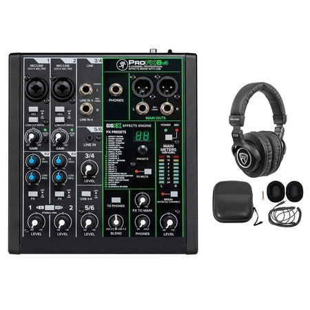 Mackie ProFX6v3 6-Channel Professional Effects Mixer w/USB ProFX6 v3+Headphones