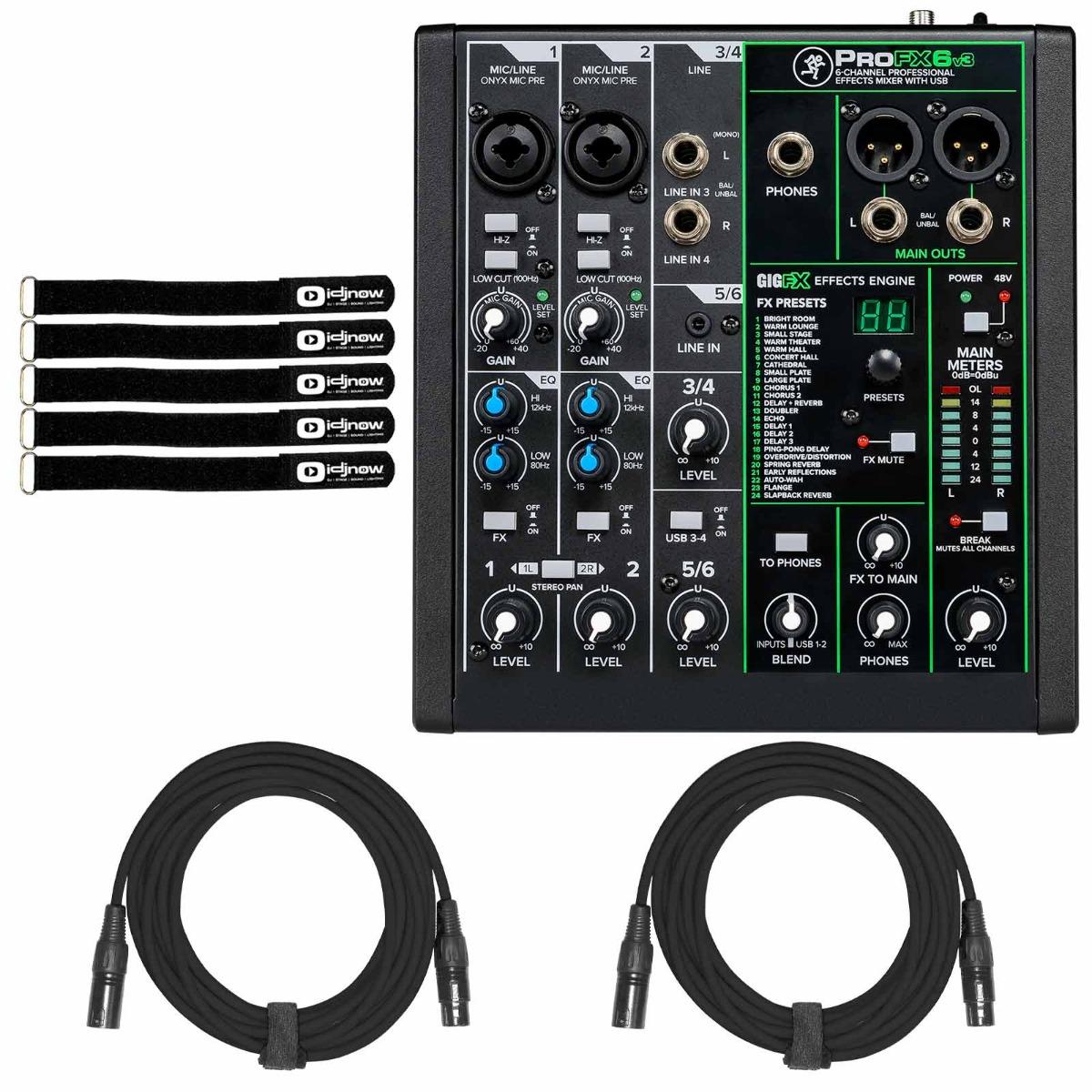 Mackie ProFX6v3 6 Channel Professional Effects Mixer with Cables Package - image 1 of 9