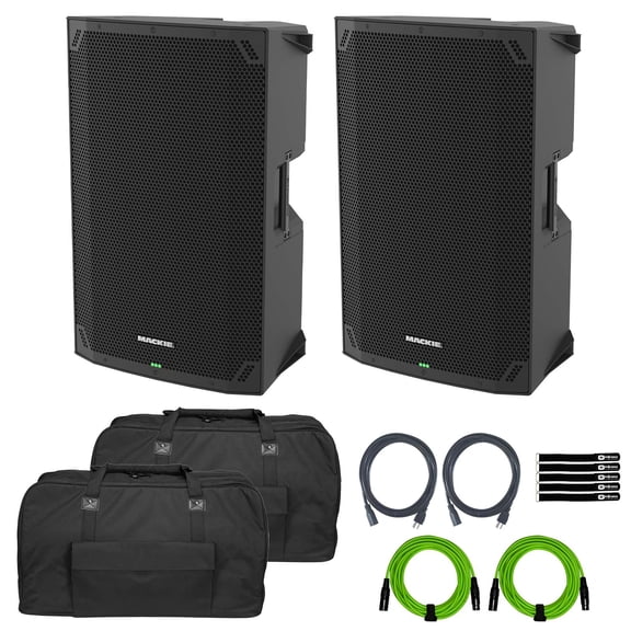 Mackie THUMP15v4 15" 1400W Powered Loudspeaker 2-Pack with Bags Package