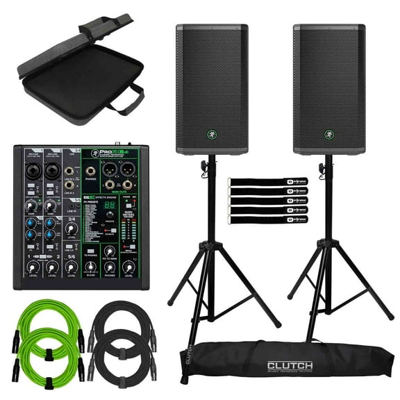 Mackie Thrash Powered Loudspeaker with Channel Professional Effects Mixer Package