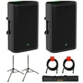 thumbnail image 1 of Mackie Thrash215 15-Inch 1300W Powered PA Loudspeaker System, Black (Pair) Bundle with Steel Speaker Stands with Tripod Base and Carrying Case and 2x XLR-XLR Cable, 1 of 10