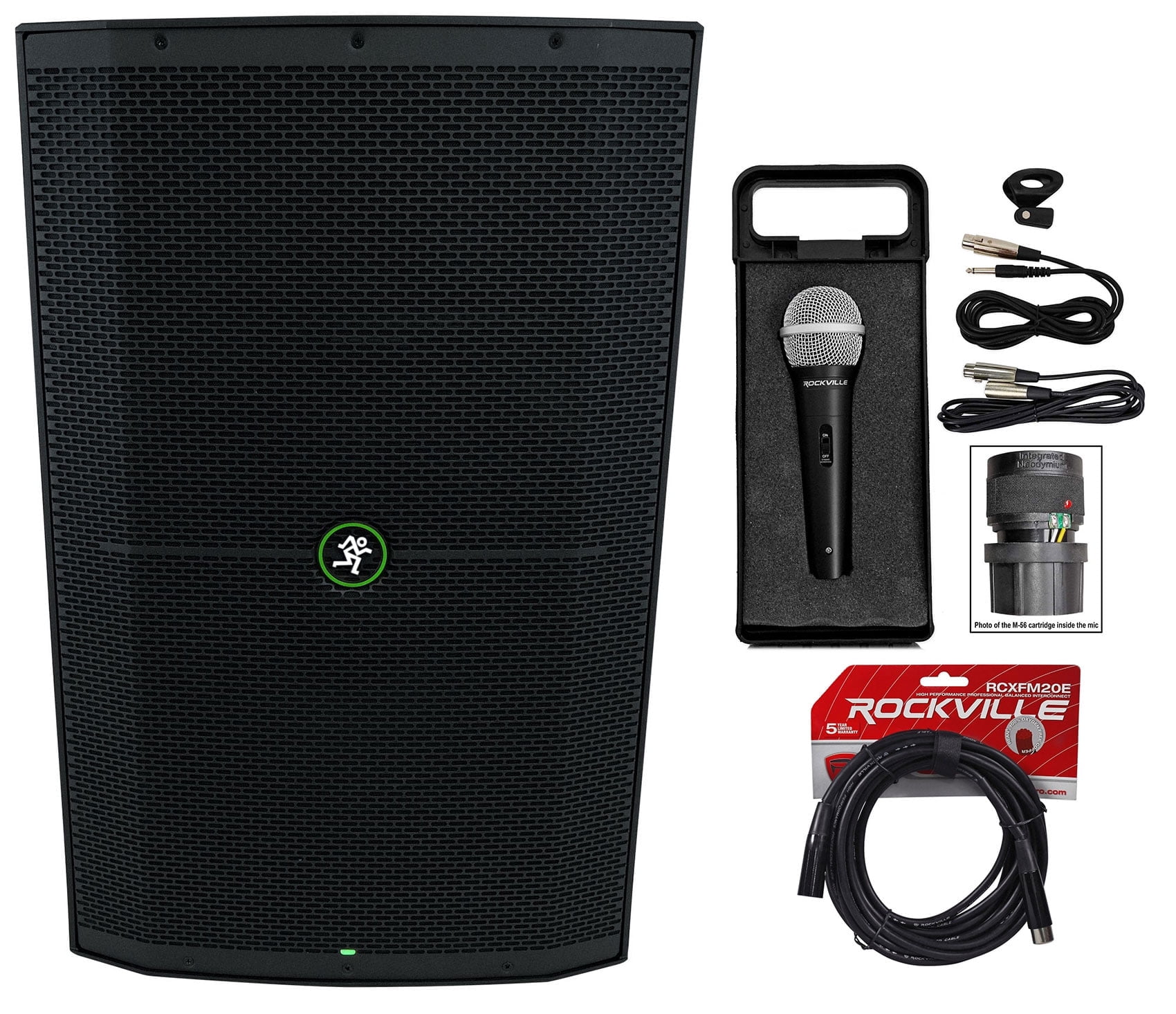 Mackie Thump215XT 15" 1400 Watt Enhanced Powered DJ PA Speaker+Microphone+Cable