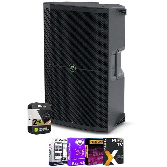 Mackie Thump215XT 15" 1400W Enhanced Powered Loudspeaker Bundle with Tech Smart USA Audio Entertainment Essentials Bundle 2020 + 2 Year Protection Pack