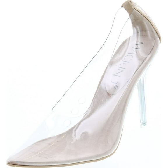 Mackin J 260-1 Transparent Clear Pointed Pointy Toe Slip On Stiletto High Heel Pumps Nude