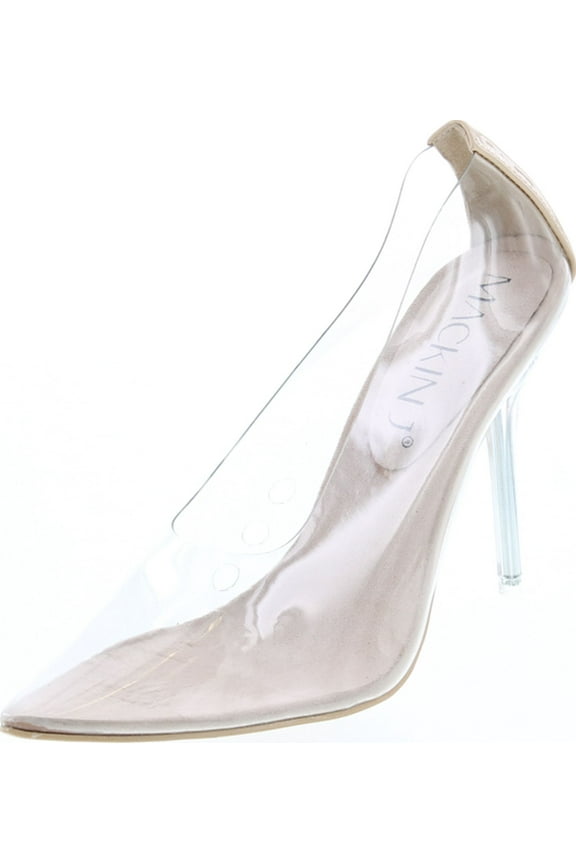260-1 Transparent Clear Pointed Pointy Toe Slip On Stiletto High Heel Pumps Nude