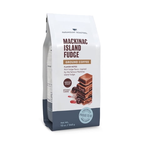 Paramount Roasters, Mackinac Island Fudge, (1) 12 oz Flavored Ground Coffee, Medium Roast