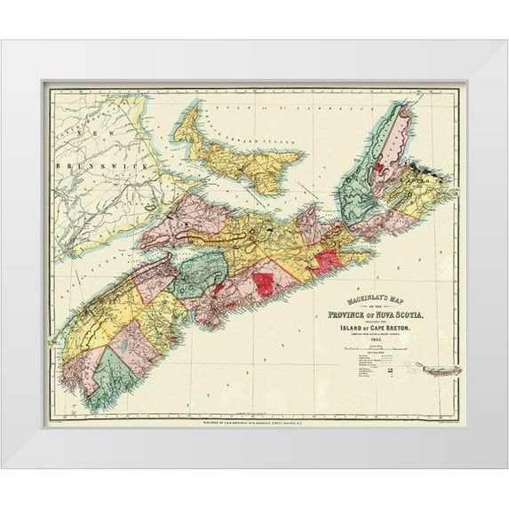 Mackinlay 24x20 White Modern Wood Framed Museum Art Print Titled - Nova Scotia Island of Cape Breton Canada