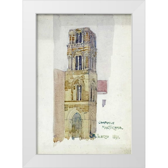 Mackintosh, Charles Rennie 13x18 White Modern Wood Framed Museum Art Print Titled - Palermo, Campanile Martorana