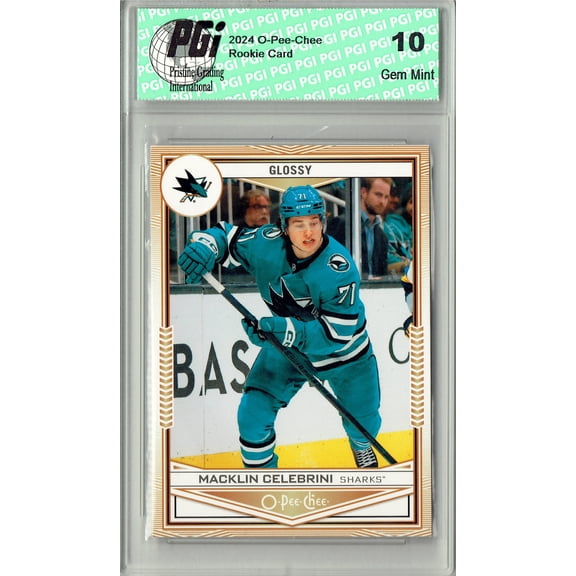 Macklin Celebrini 2024 O-Pee-Chee #OPC-34 Glossy Rookie Card PGI 10