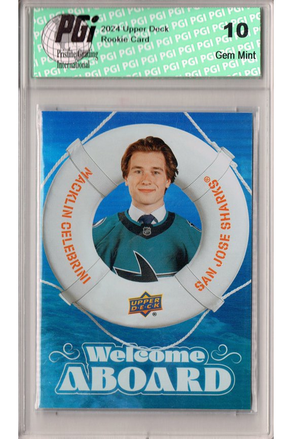 Macklin Celebrini 2024 Welcome Aboard #WA-8 U.D. Rookie Card PGI 10