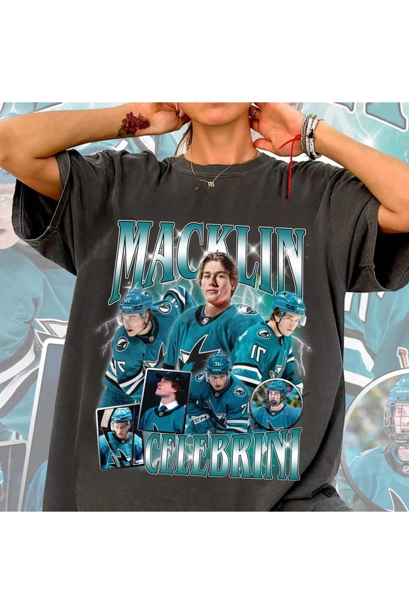 Macklin Celebrini Vintage 90s Graphic Style T-Shirt, Sports T-Shirt, Unisex Shirt