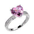 thumbnail image 1 of Mackneog Women'S Heart Zirconia Diamond Ring Engagement Wedding Ring 10 Pink,Gift,on Clearance, 1 of 2