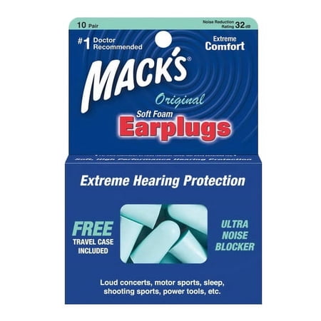 Macks Original Soft Foam Earplugs -10 Pair, 3 Pack