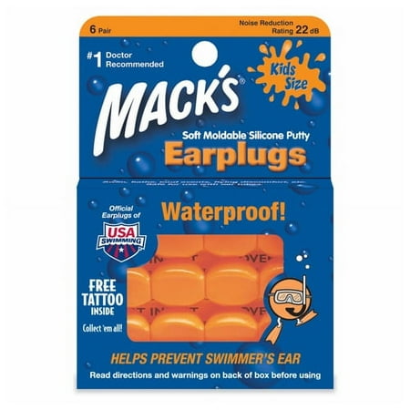 Macks Pillow Soft Silicone Earplugs, Kids Size - 6 Pairs, 6 Pack