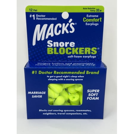 Macks Snore Blockers Soft Foam Earplugs, Extreme Comfort - 12 Pair, 2 Pack